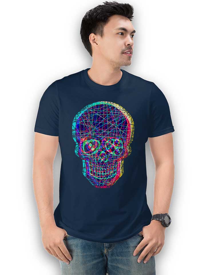 acid-skull-t-shirt dunkelblau 2