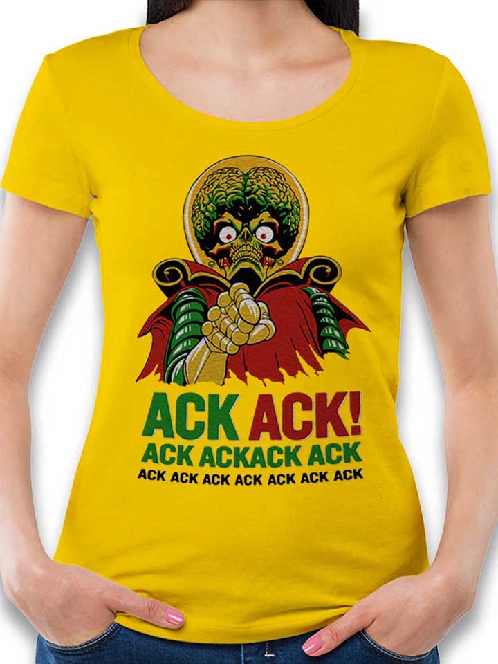 ack-ack-mars-attacks-damen-t-shirt gelb 1