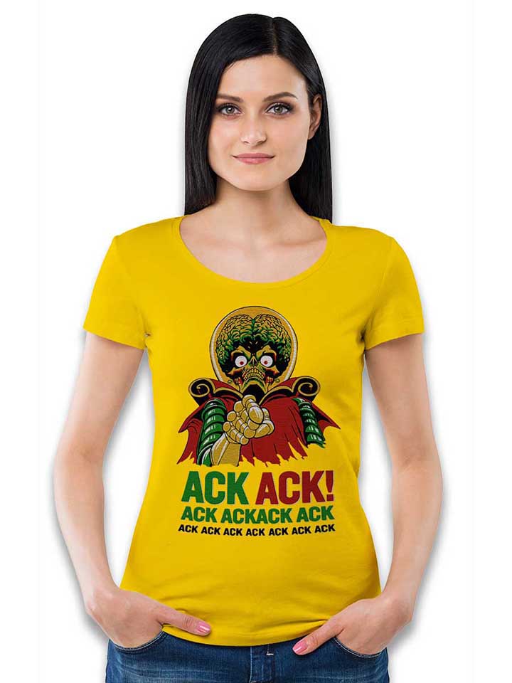 ack-ack-mars-attacks-damen-t-shirt gelb 2