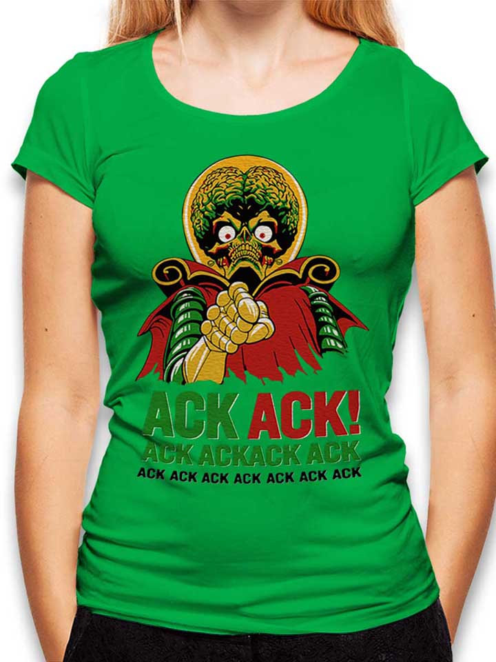 Ack Ack Mars Attacks Womens T-Shirt green L