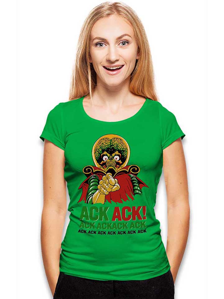 ack-ack-mars-attacks-damen-t-shirt gruen 2