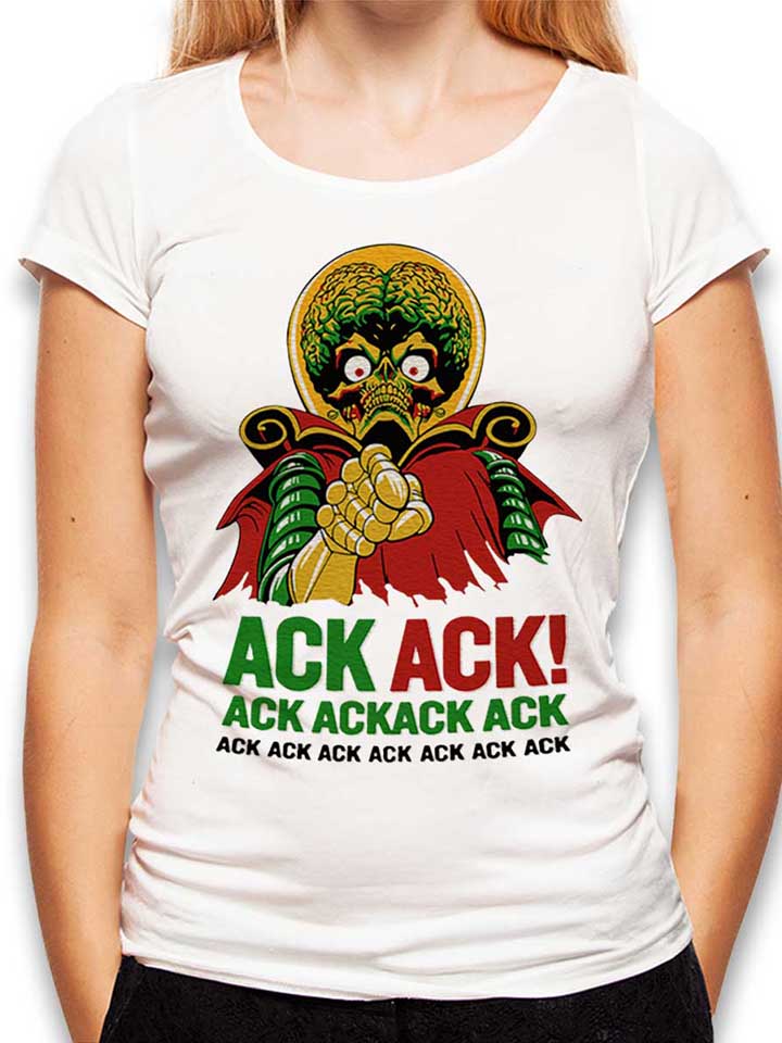 Ack Ack Mars Attacks Damen T-Shirt weiss L