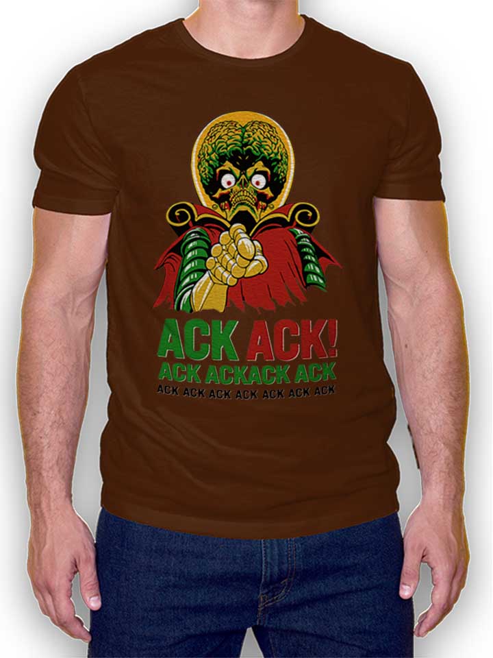 Ack Ack Mars Attacks Camiseta marrn L