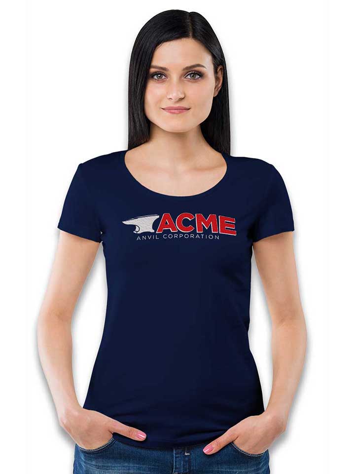 acme-anvil-corporation-damen-t-shirt dunkelblau 2