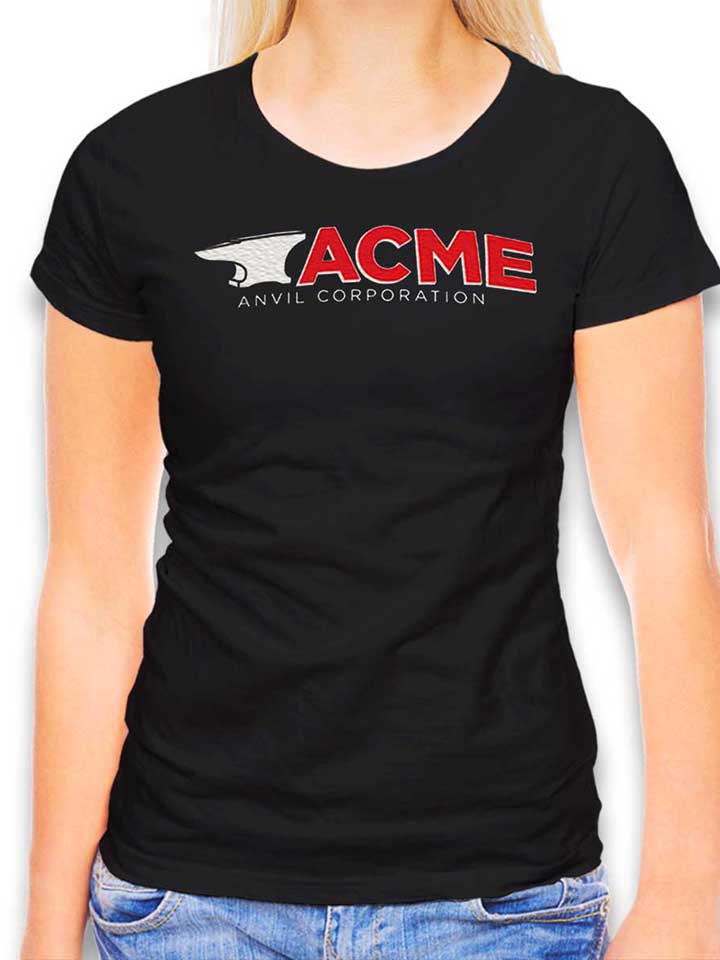 acme-anvil-corporation-damen-t-shirt schwarz 1
