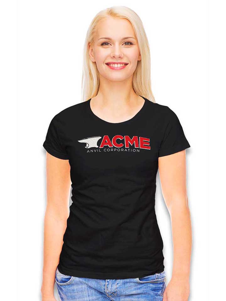 acme-anvil-corporation-damen-t-shirt schwarz 2