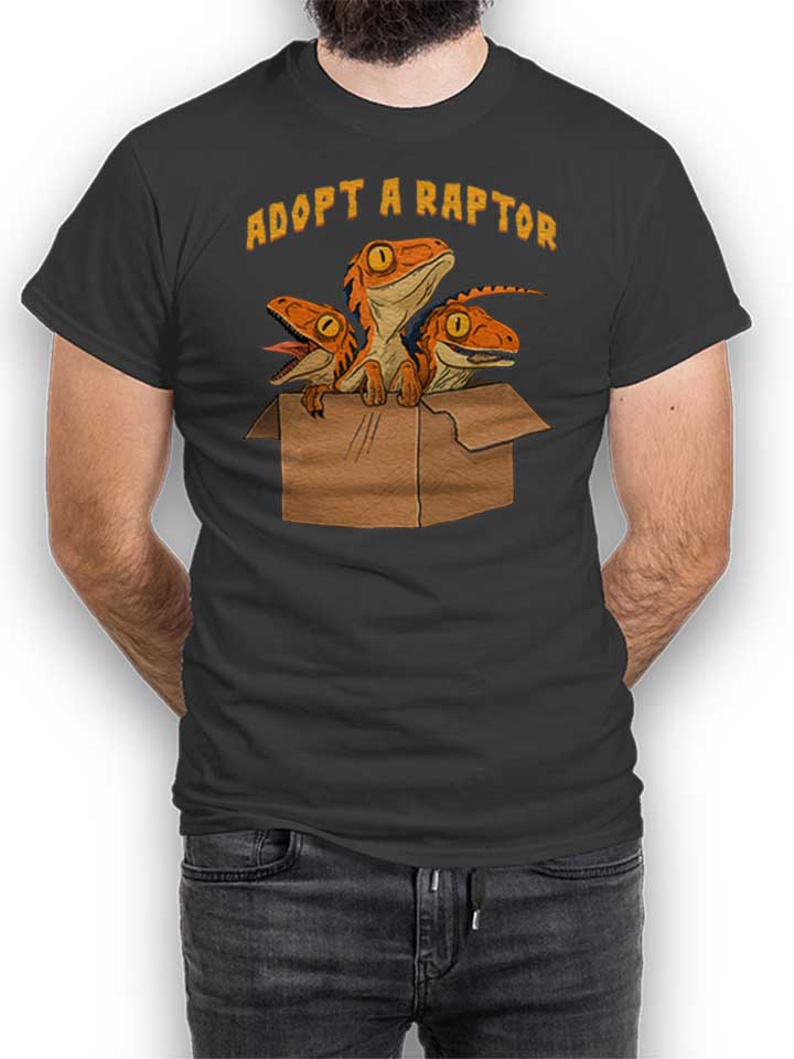 Adopt A Raptor T-Shirt gris-fonc L