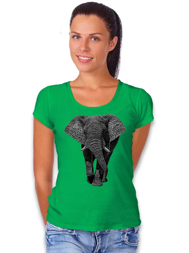 african-elephant-02-damen-t-shirt gruen 2