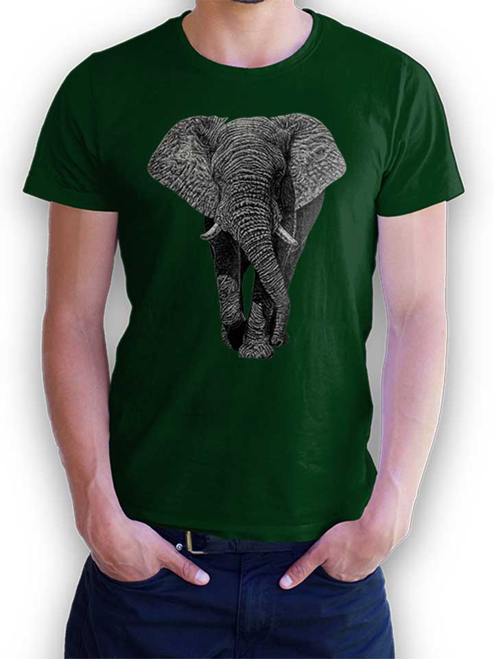 African Elephant 02 T-Shirt dark-green L