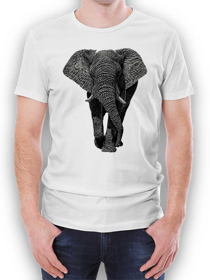 African Elephant 02 T-Shirt bianco L