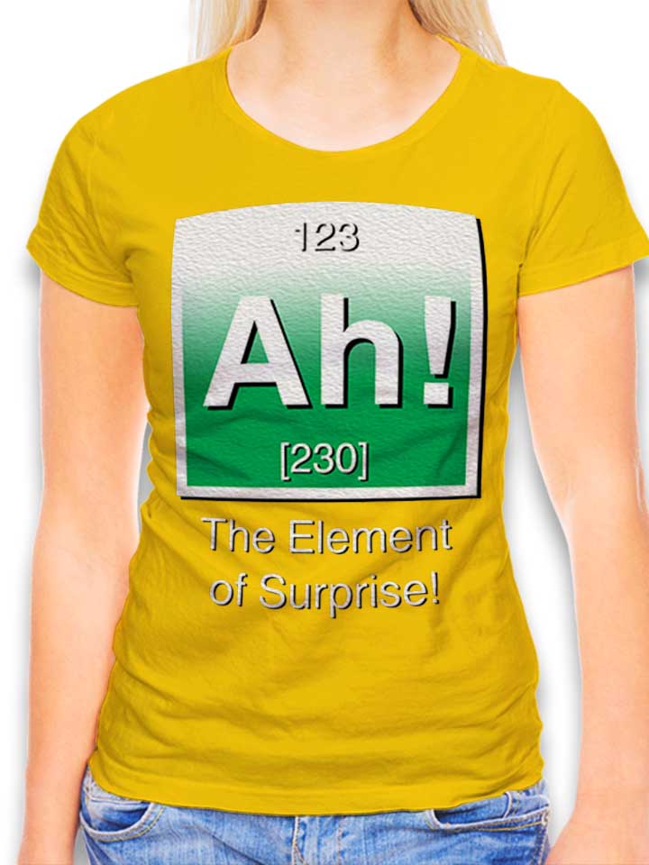 Ah The Element Of Surprise Damen T-Shirt gelb L