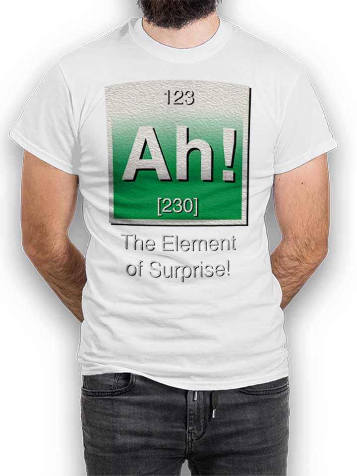 Ah The Element Of Surprise T-Shirt bianco L
