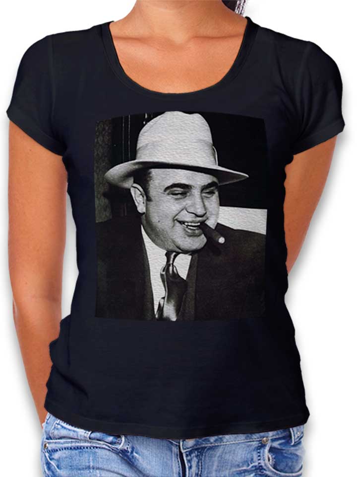 Al Capone Photo T-Shirt Femme noir L