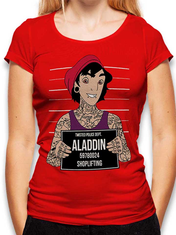 Aladdin Mugshot Damen T-Shirt rot L
