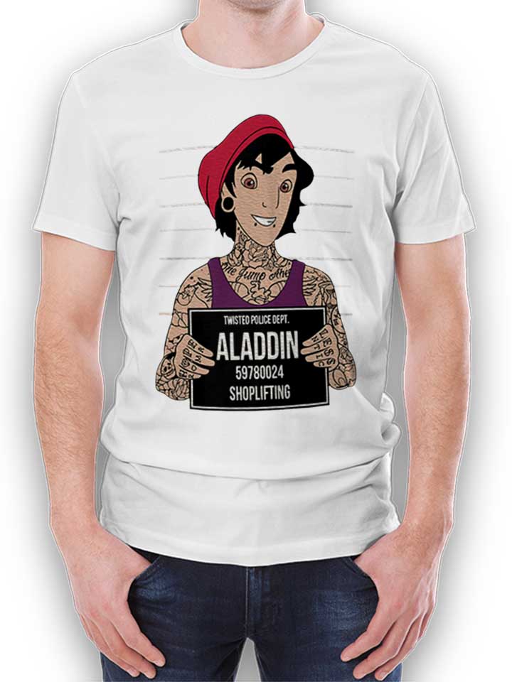 Aladdin Mugshot T-Shirt bianco L
