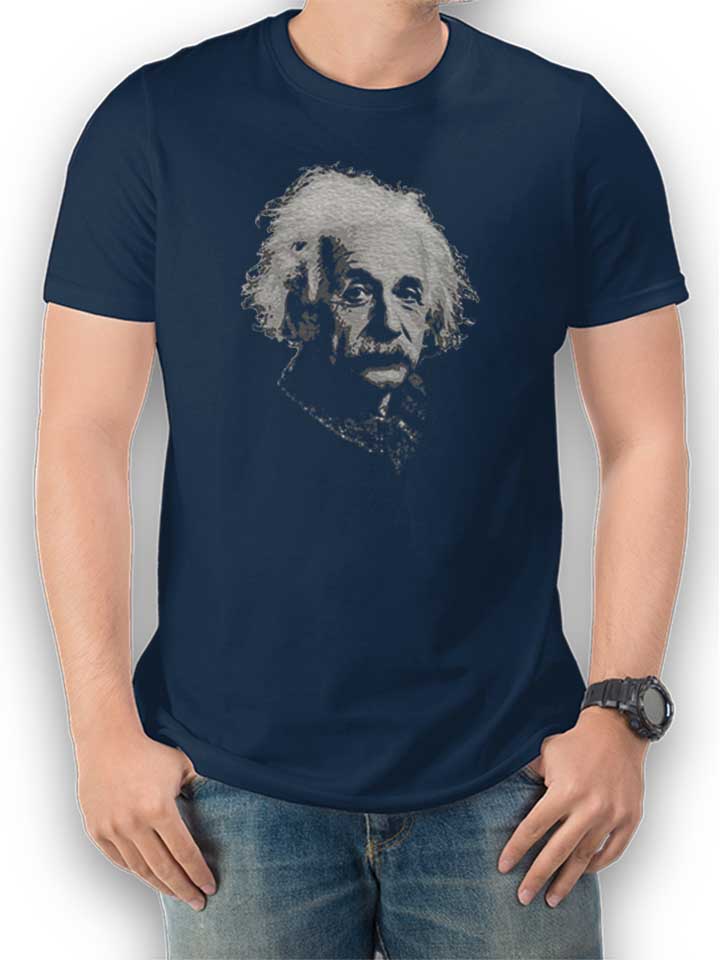 Albert Einstein 02 Camiseta azul-marino L