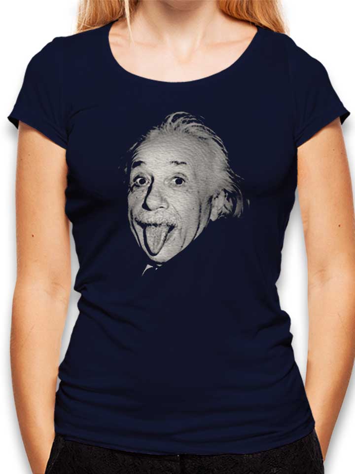 Albert Einstein Genius Tongue Damen T-Shirt dunkelblau L