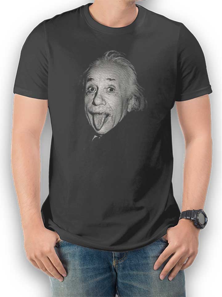 Albert Einstein Genius Tongue T-Shirt dunkelgrau L