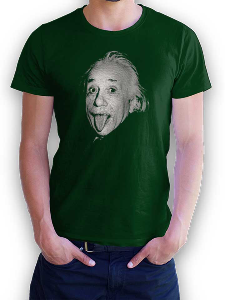 Albert Einstein Genius Tongue T-Shirt dunkelgruen L