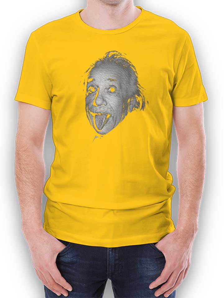 Albert Einstein Genius Tongue T-Shirt jaune L