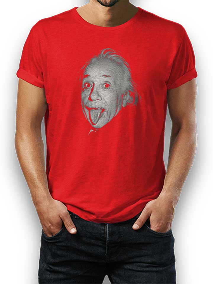 Albert Einstein Genius Tongue T-Shirt rouge L