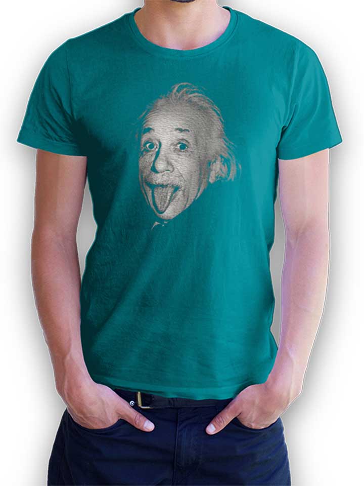 Albert Einstein Genius Tongue T-Shirt turchese L