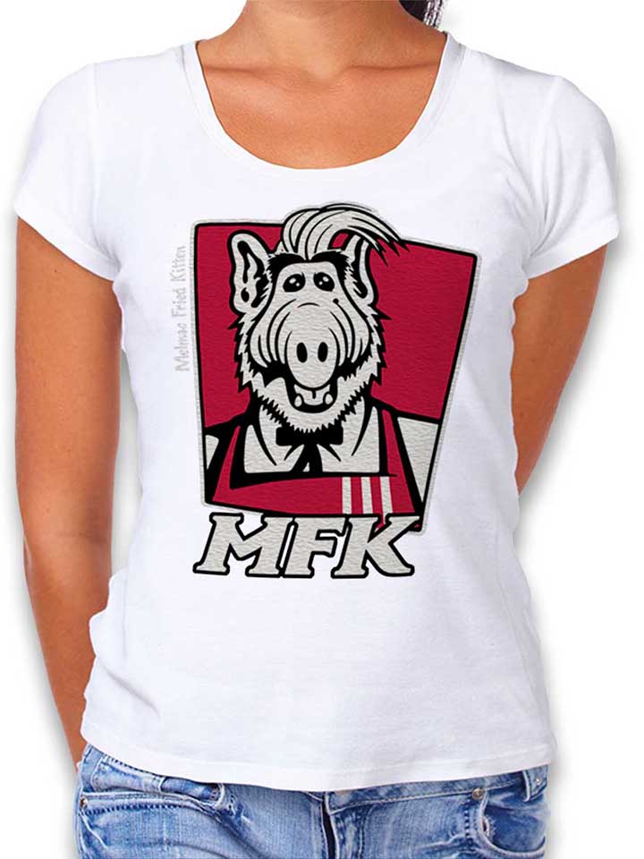 Alf Melmac Fried Kitten Damen T-Shirt weiss L