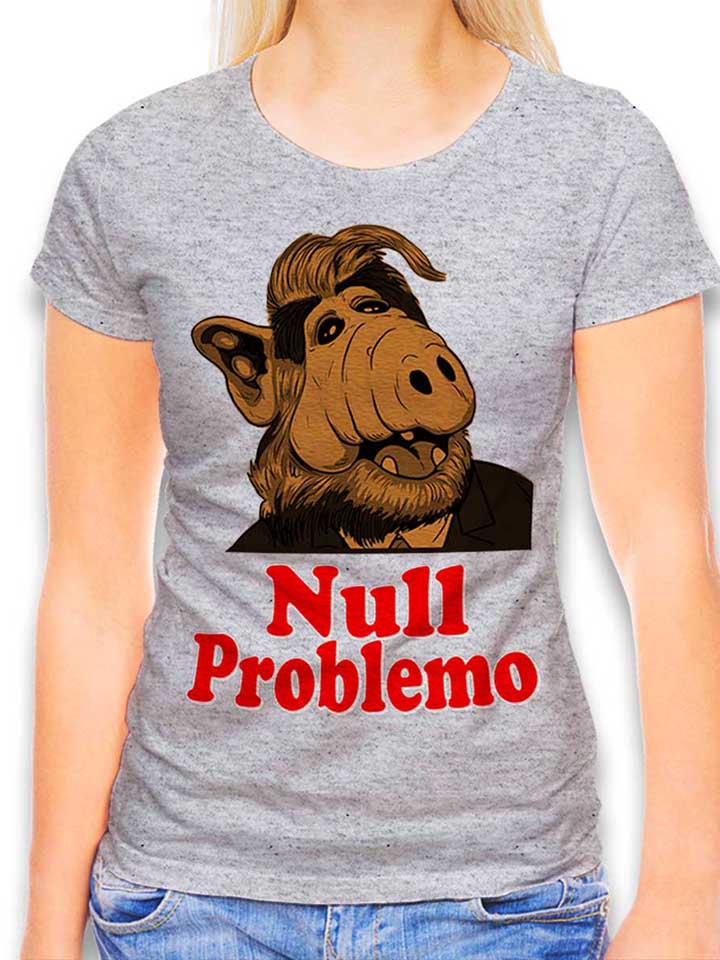Alf Null Problemo T-Shirt Donna griglio-melange L