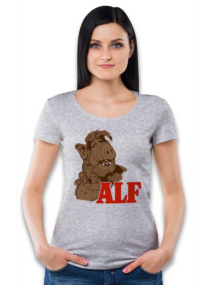 alf-damen-t-shirt grau-meliert 2