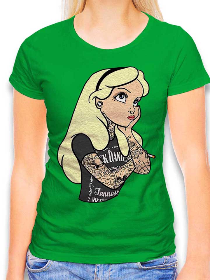 Alice Tattoo In Wonderland T-Shirt Donna verde L