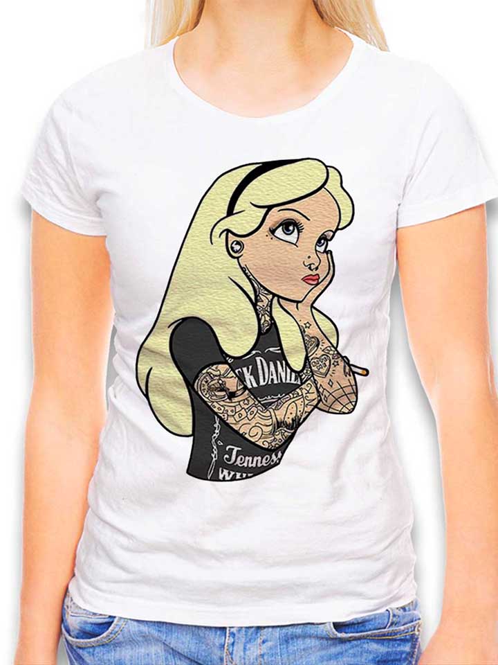Alice Tattoo In Wonderland T-Shirt Donna bianco L