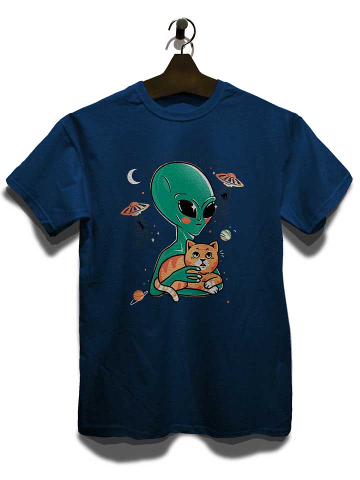 alien-cat-lover-t-shirt dunkelblau 3