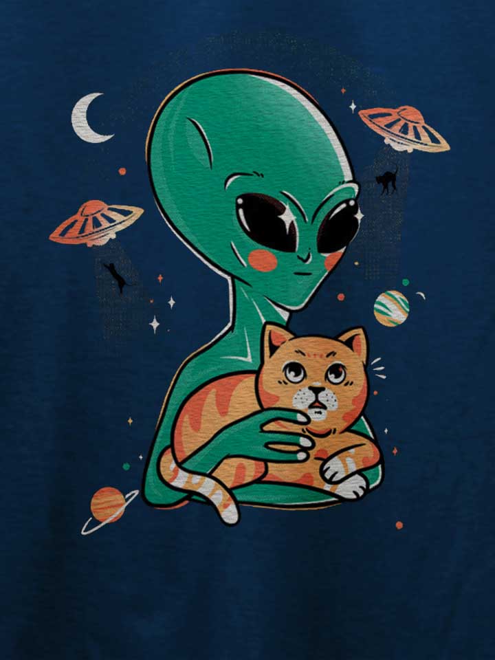alien-cat-lover-t-shirt dunkelblau 4