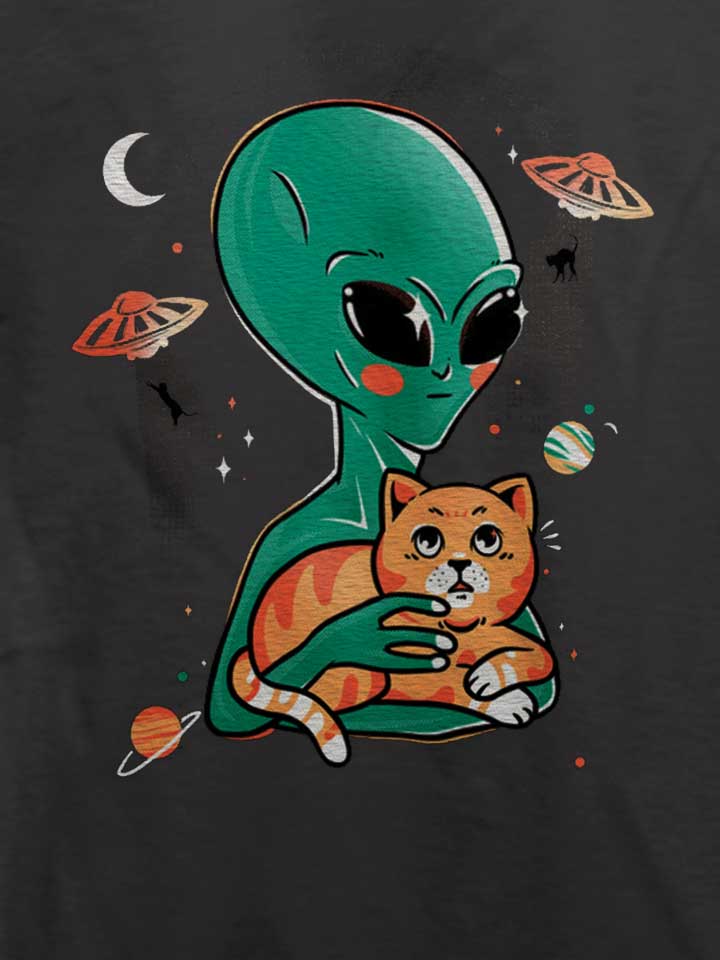 alien-cat-lover-t-shirt dunkelgrau 4