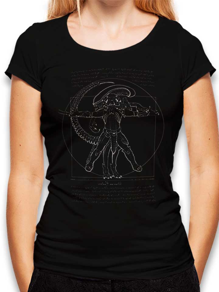 Alien Da Vinci Camiseta Mujer negro L