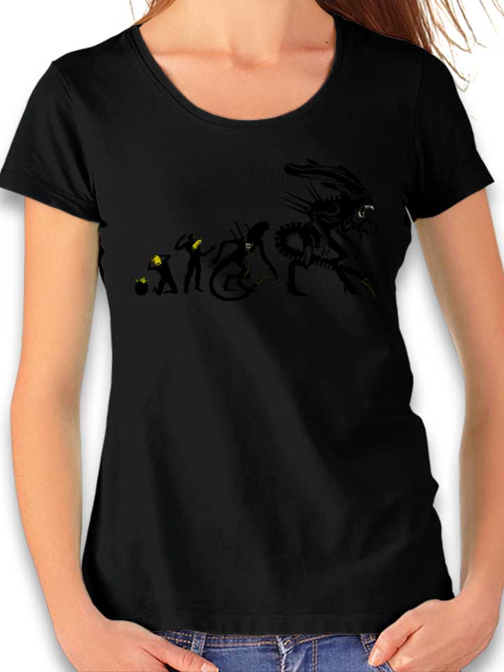 Alien Evolution Damen T-Shirt schwarz L