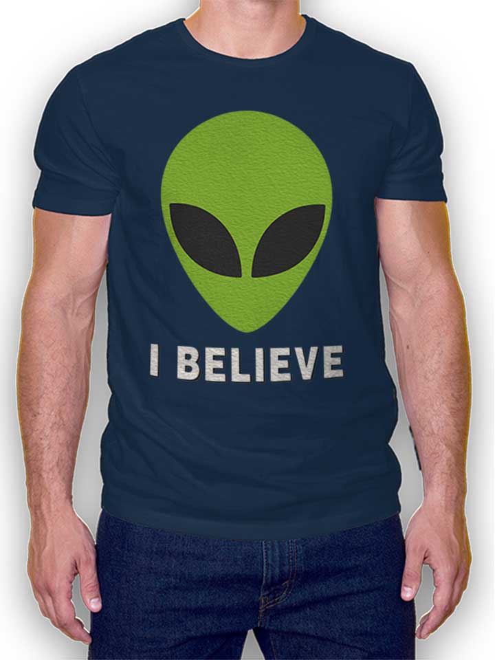 Alien I Believe T-Shirt dunkelblau L