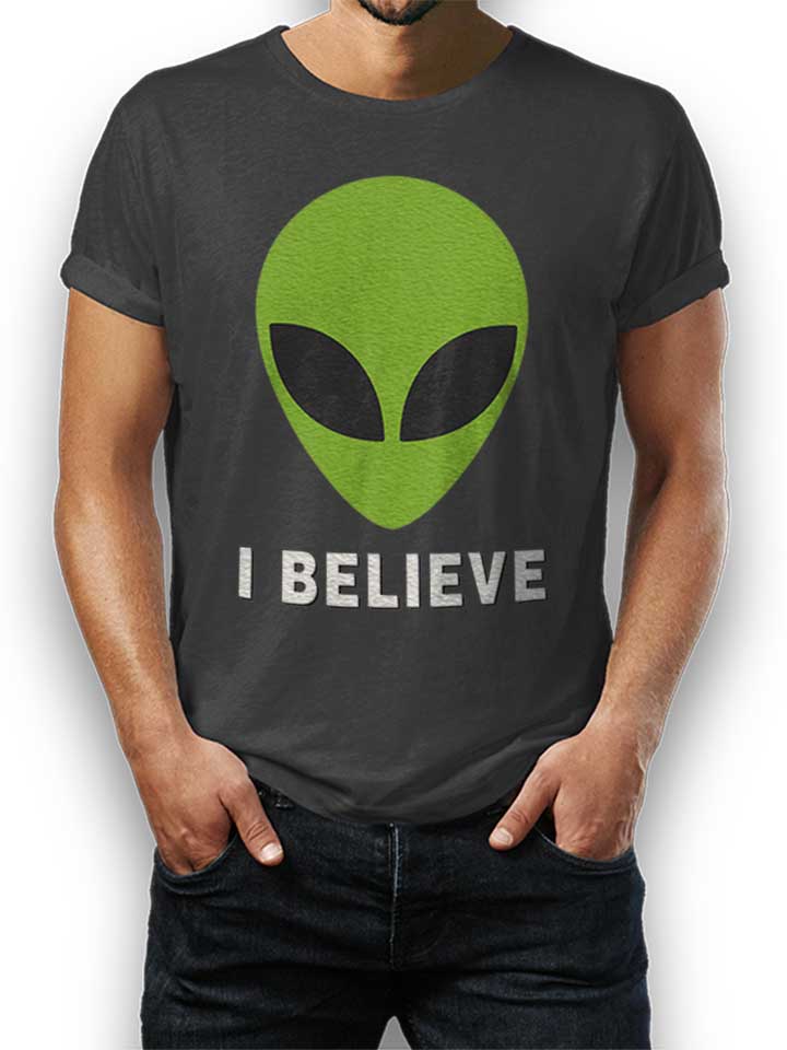 Alien I Believe T-Shirt dunkelgrau L