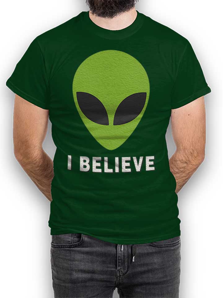 Alien I Believe Camiseta verde-oscuro L