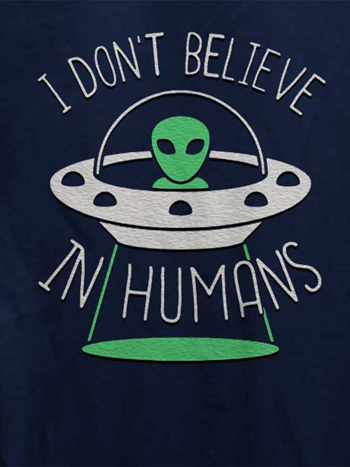 alien-i-dont-belive-in-humans-damen-t-shirt dunkelblau 4