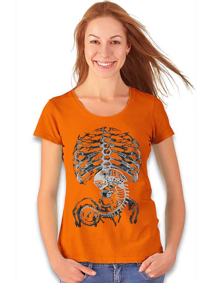 alien-roentgen-damen-t-shirt orange 2