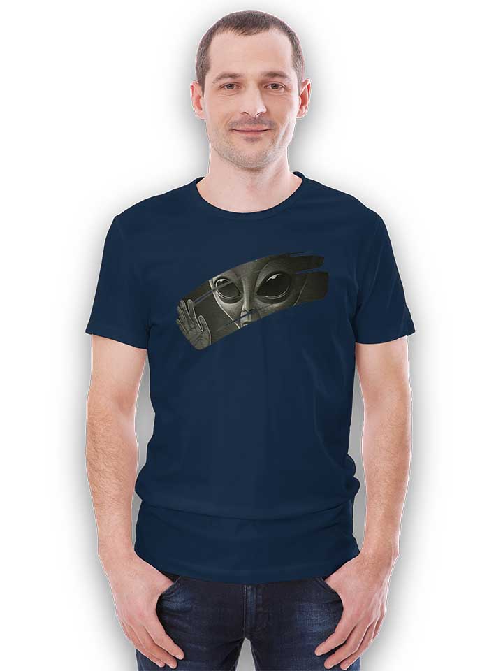 alien-window-t-shirt dunkelblau 2