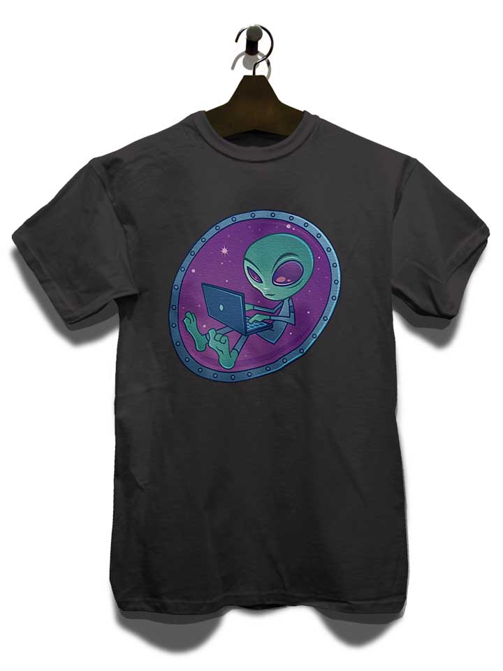 alienlaptop-t-shirt dunkelgrau 3