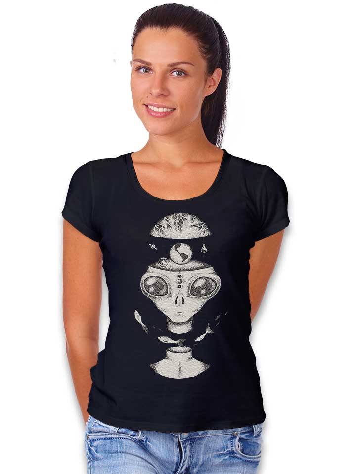 aliens-world-damen-t-shirt schwarz 2