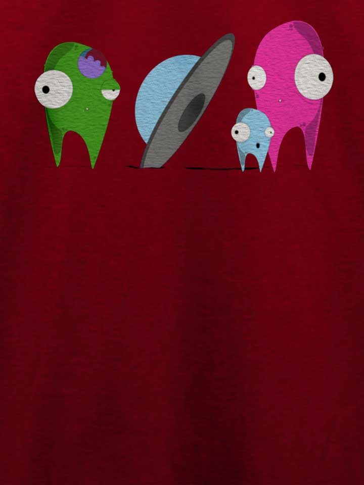 aliens-t-shirt bordeaux 4