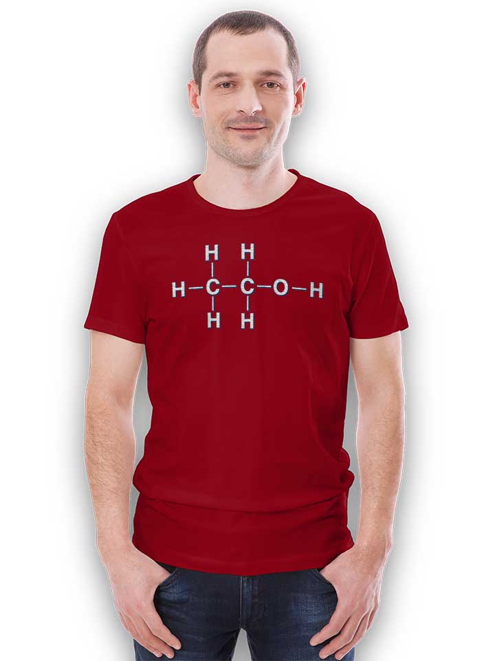 alkohol-chemisches-symbol-t-shirt bordeaux 2
