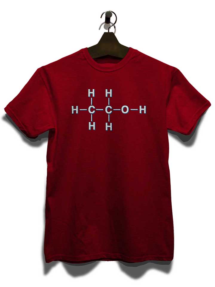 alkohol-chemisches-symbol-t-shirt bordeaux 3