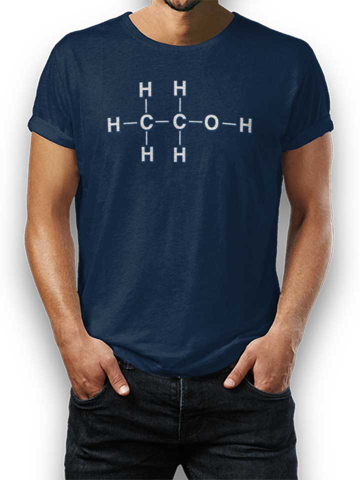 alkohol-chemisches-symbol-t-shirt dunkelblau 1