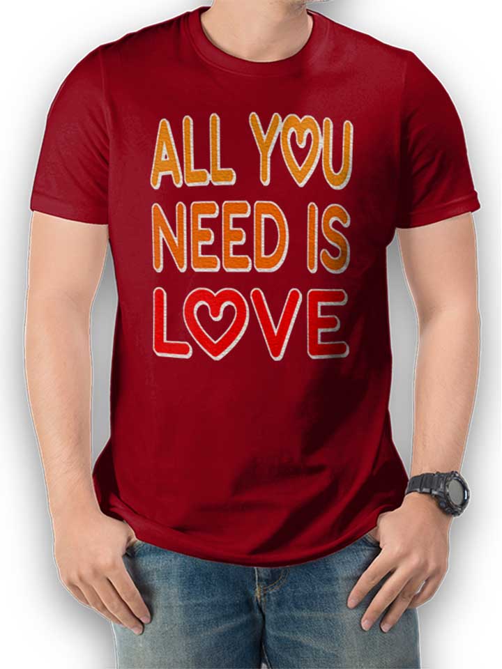 all-you-need-is-love-t-shirt bordeaux 1