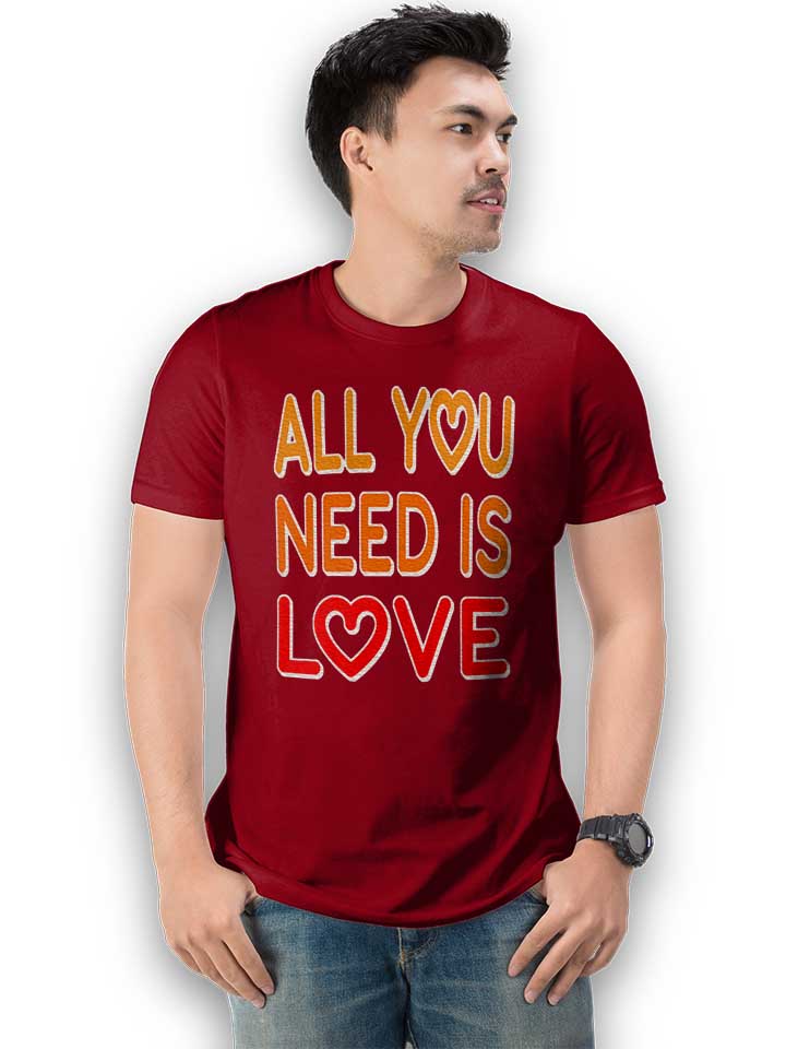 all-you-need-is-love-t-shirt bordeaux 2